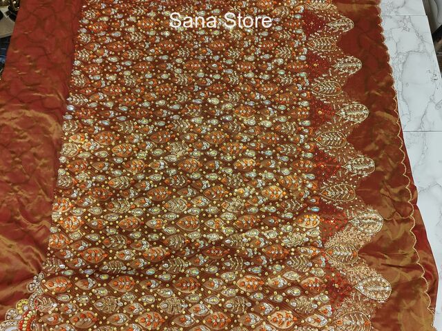 Pattu Saree with heavy Stonework and Cutwork NO BLOUSE - 1