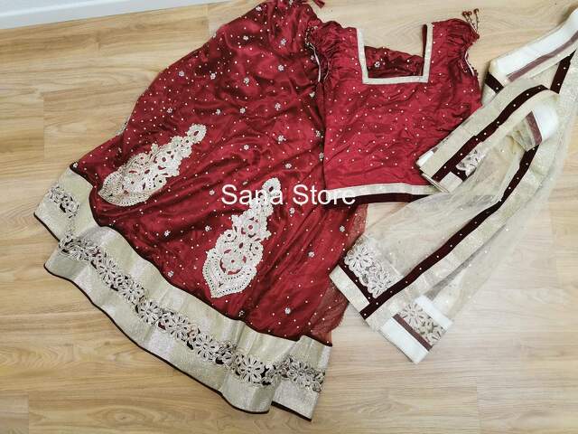 Lehenga Set 3 Darkred Size S-M - 1