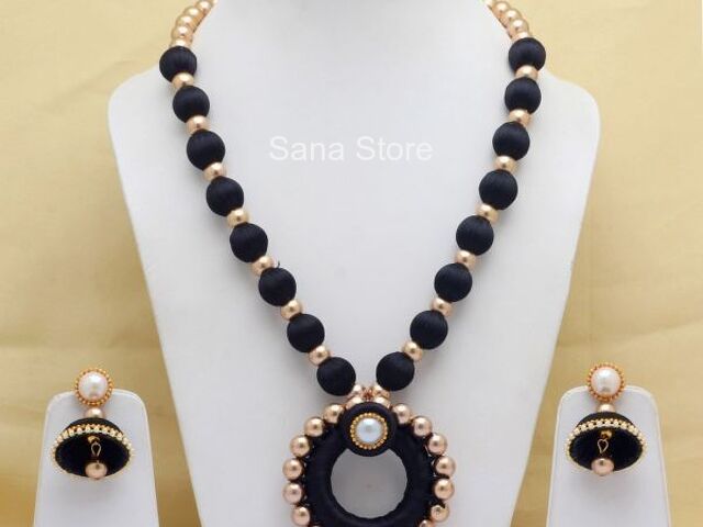 Black Thread Necklace - 1